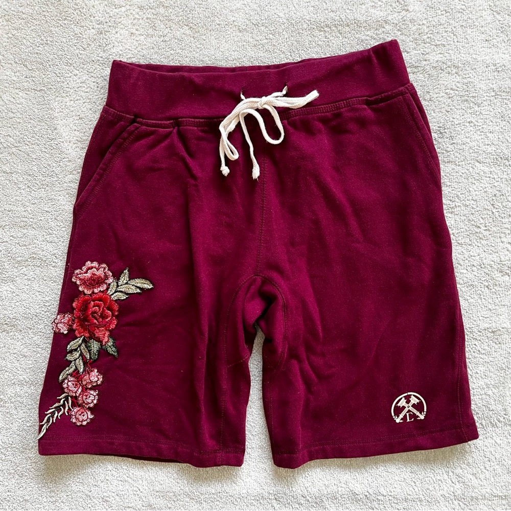 CIVIL REGIMEN by DARC SPORT EMBROIDERED PULL ON DRAWSTRING WAIST SHORTS